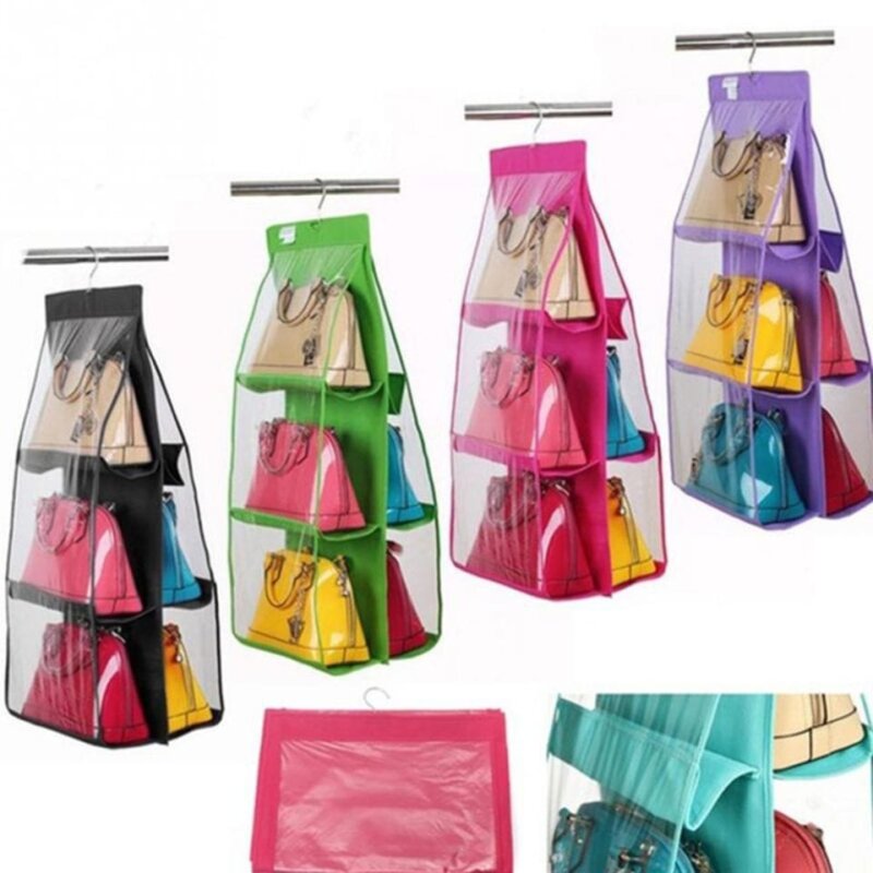 Double Sided 6 Pocket Hanging Purse Organizer bag - Image 3