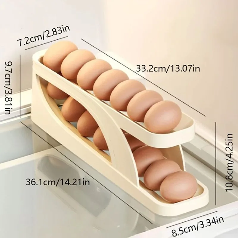Automatic Roll-Down Double-Layer Egg Organizer