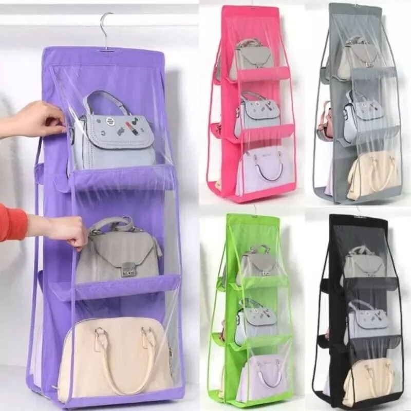 Double Sided 6 Pocket Hanging Purse Organizer bag