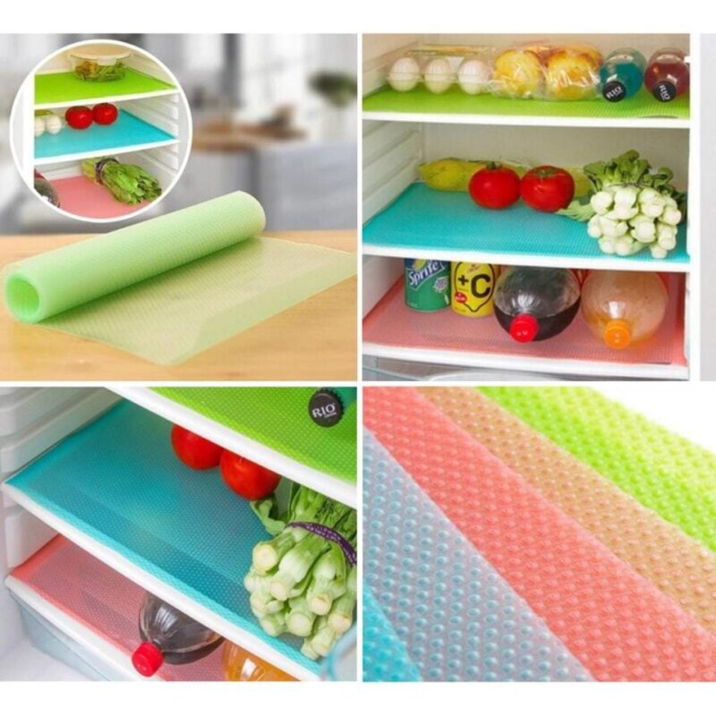 2Pcs Easy Clean Kitchen Cabinet Pad Refrigerator Anti Slip Fridge Liner Mat - Image 3