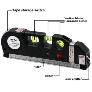 8ft Laser Laser Level laser measure Line Measurement Tape Ruler Adjusted Standard and Metric Rulers