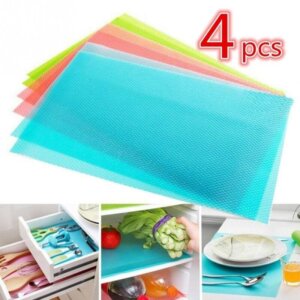 Washable Refrigerator Mats, Waterproof Fridge Mats, Drawer Mats 4 pcs