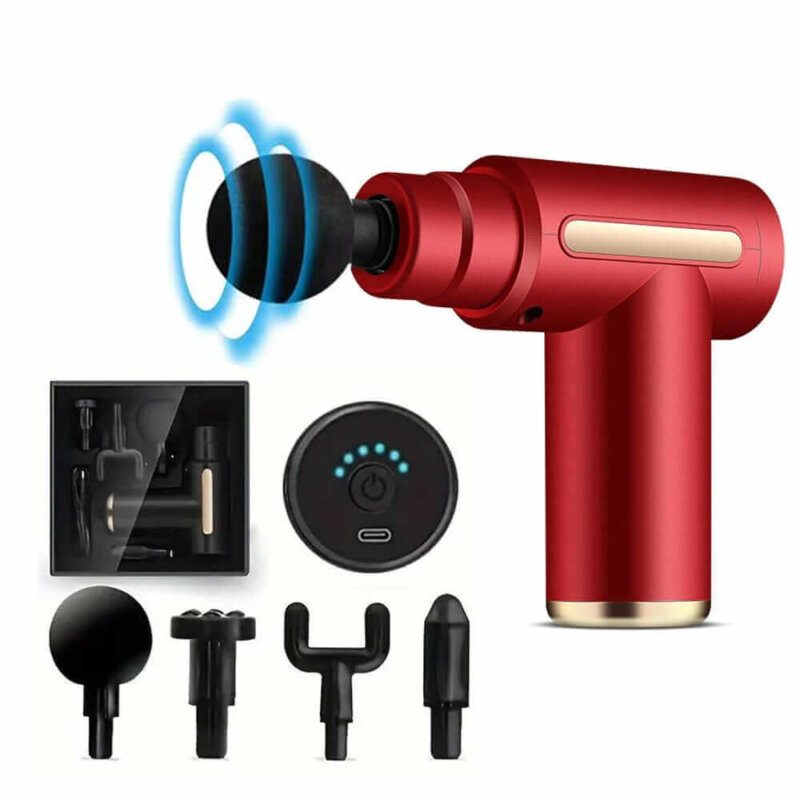 Portable Multifunction Deep Muscle Massager small vibration massage gun with 4 Massage Heads - Image 3