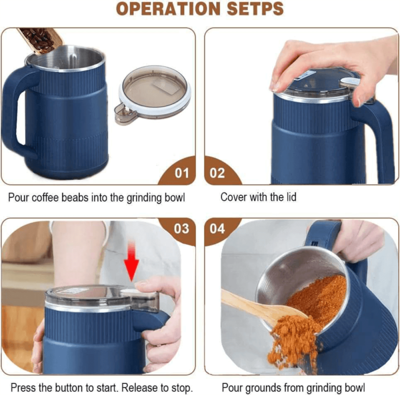 Mini High Power Electric Grinder Machine - 500ml - Navy Blue - Image 3