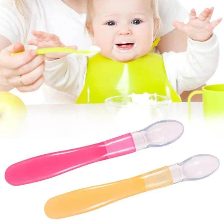Baby Soft Safety Silicone Infant Learning Feeding Spoon