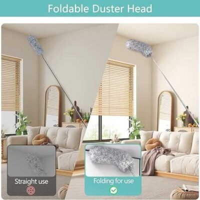 Extendable Feather Duster, Bendable Microfiber Long Handled Duster