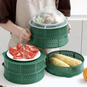 Home Shop Food & Kitchen Storage 5 Layer Food Insulation Covers Transparent Stackable Dustproof Leftovers Food Storage Box Container Kitchen Organization_Prime Mall 5 Layer Food Insulation Covers Transparent Stackable Dustproof