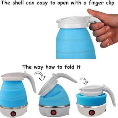 Foldable Travel Electric Kettle-Blue Color