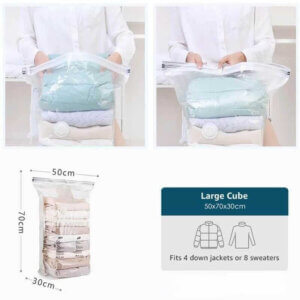 Vacuum Storage Bag 5pcs Combo Set (4pcs medium  +1pcs pump)