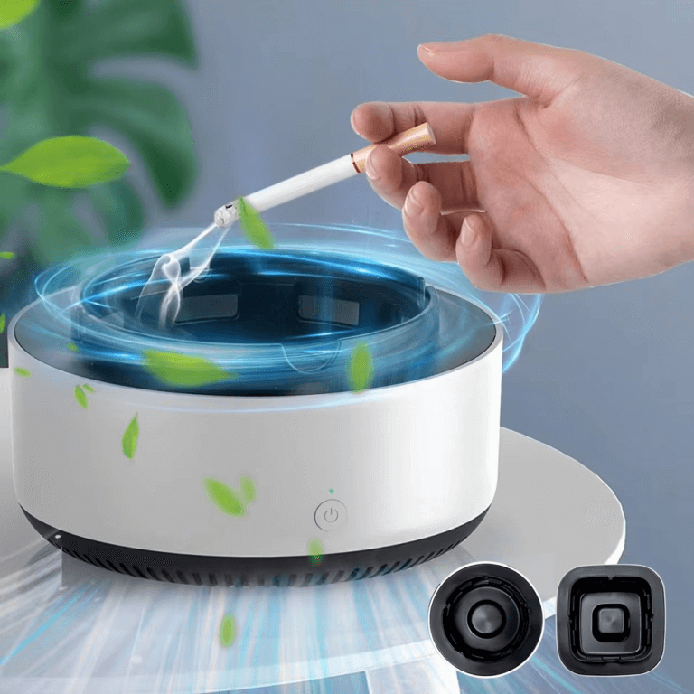 2 in 1 Air Purifier Ashtray, Smart Electronic Ashtray, Multifunction Smokeless Ashtray with Filter, Ideal for Home, Car or Office